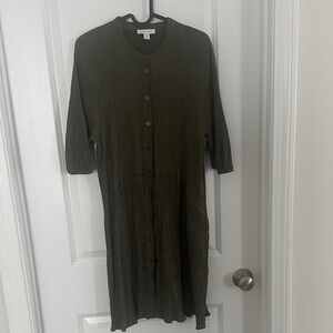 Topshop Olive Button-Down Mini Dress